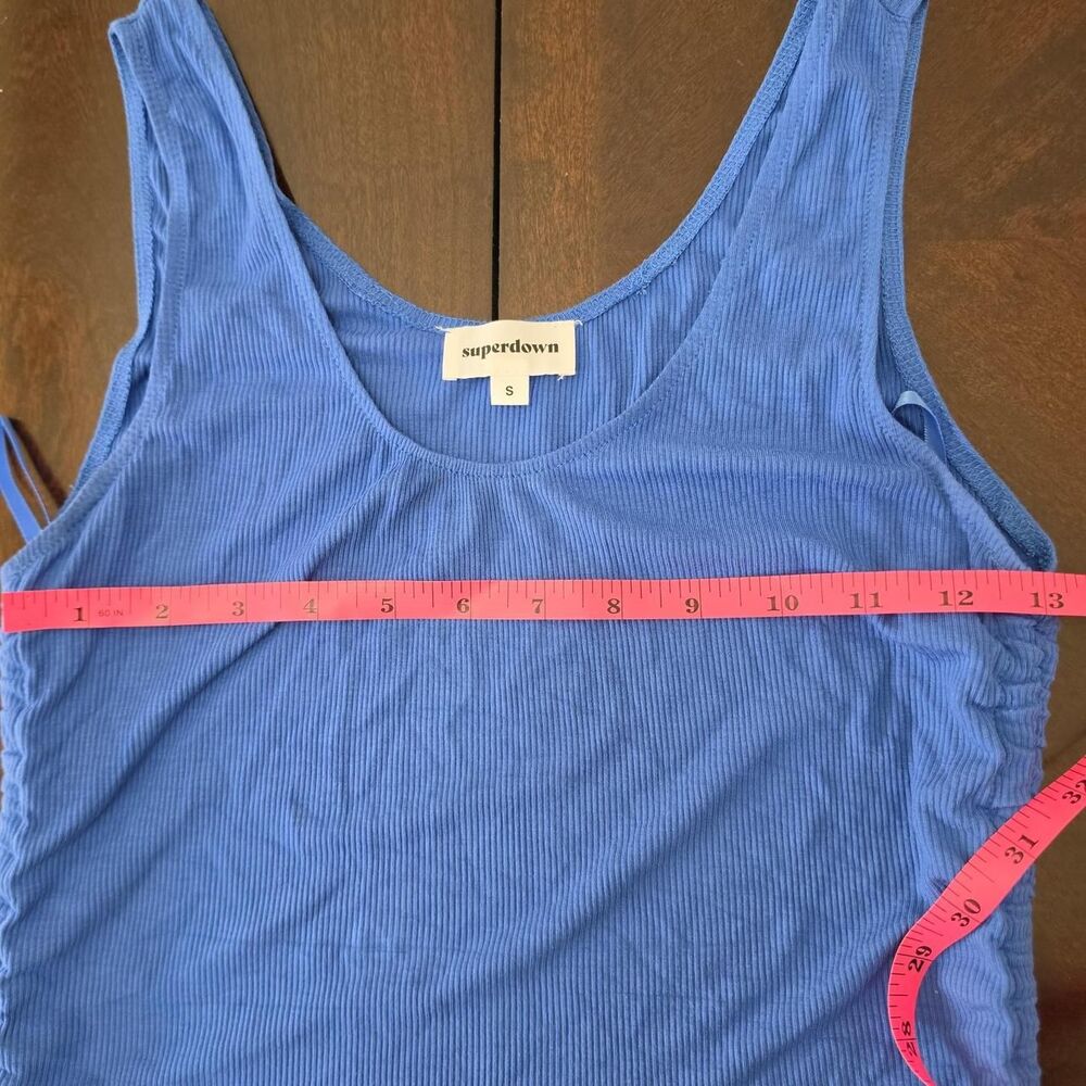 Superdown Blue Ruched Tank - Picture 4 of 8